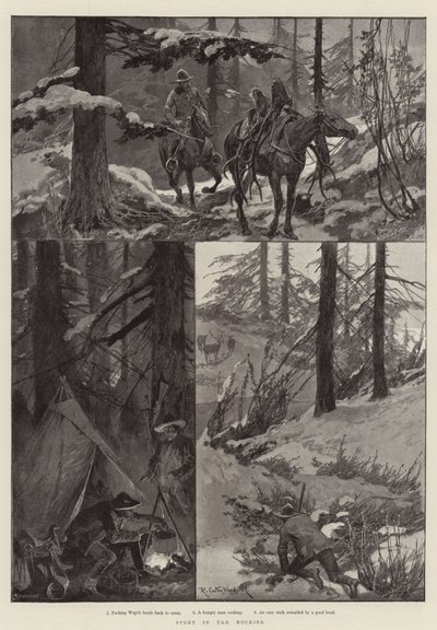 Sport dans les Rocheuses - Richard Caton Woodville junior